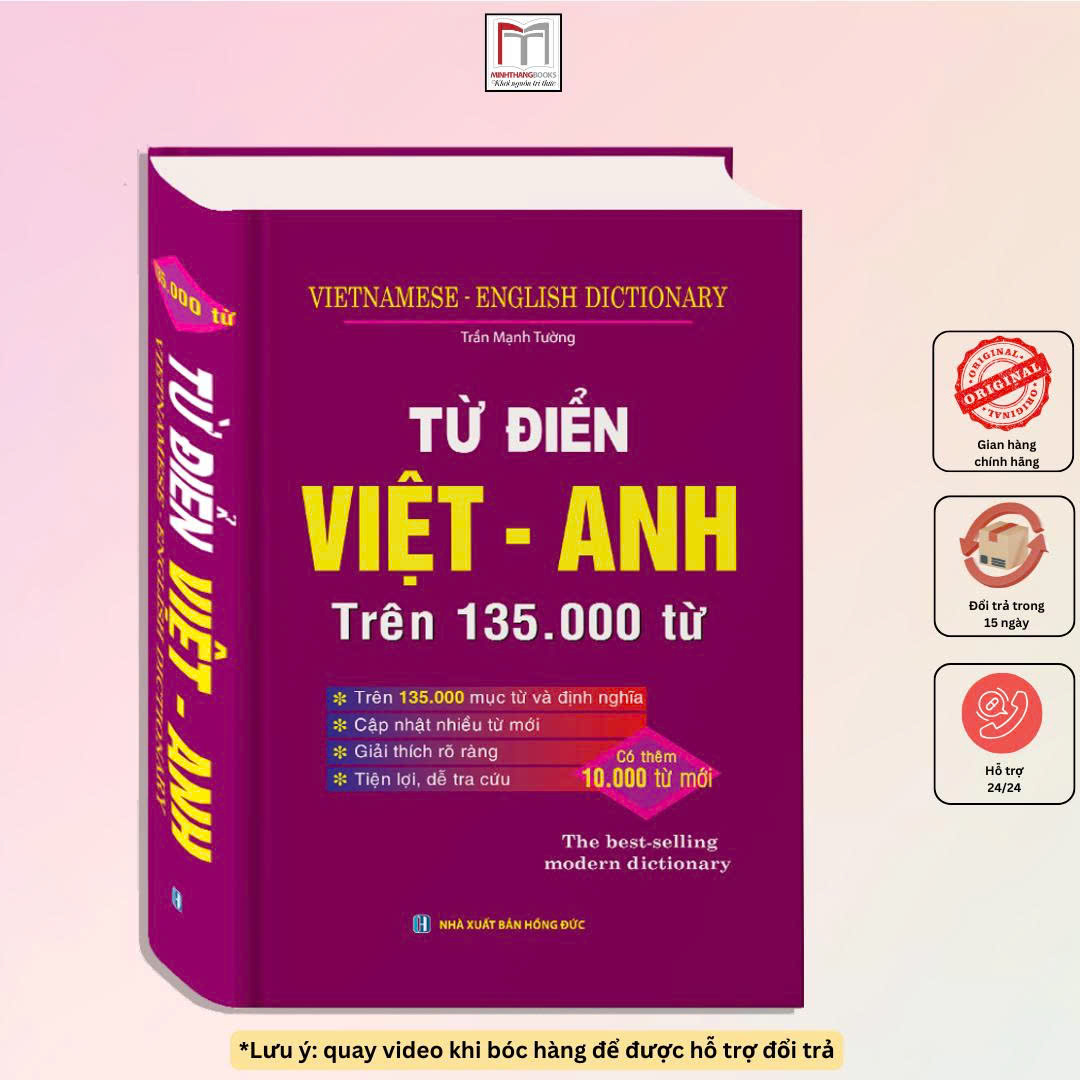 Sách - Từ điển Việt - Anh trên 135.000 từ (bìa cứng)