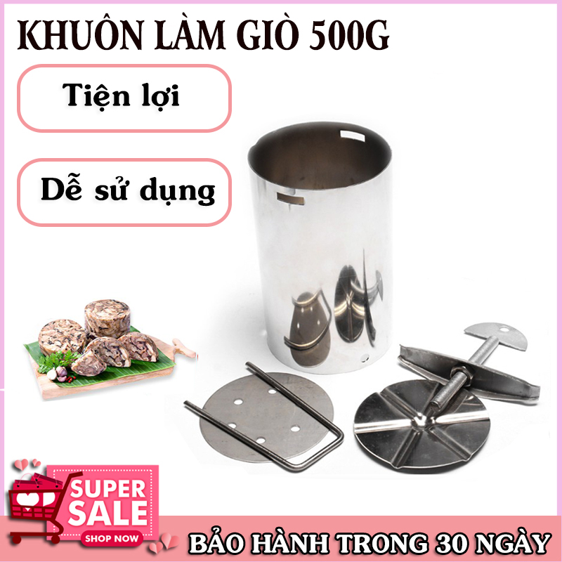 Khuôn Làm Giò Xào Inox 500G, 1KG, 2KG - Khuôn Làm Giò Chả, Khuôn Ép Giò Thủ - Dụng Cụ Làm Giò An Toàn Cho Mọi Nhà ( Hàng loại 1)