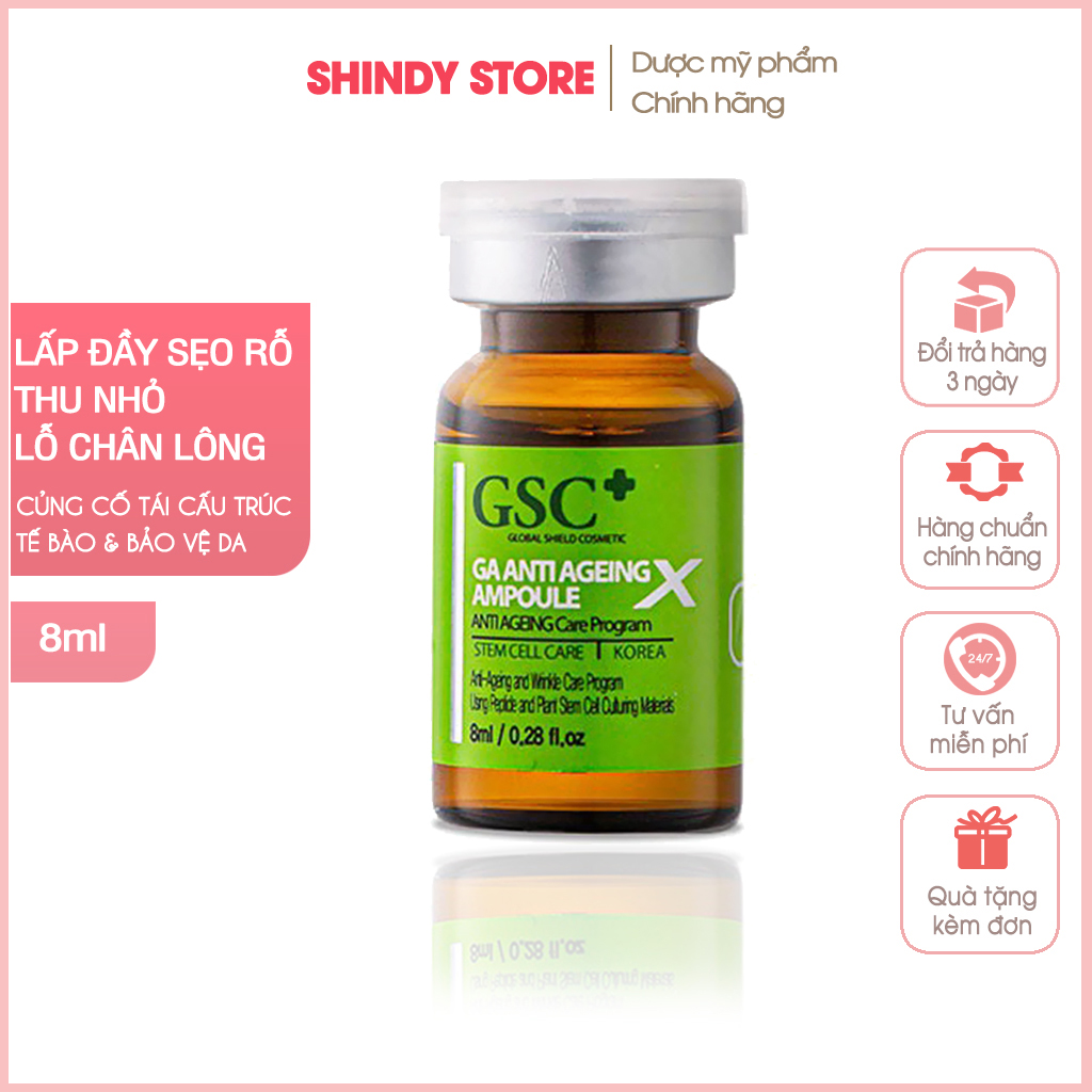 Tế bào gốc sẹo GSC 8ml giúp giảm sẹo rỗ, lỗ chân lông to, xóa nhăn từ Hàn Quốc Chính Hãng