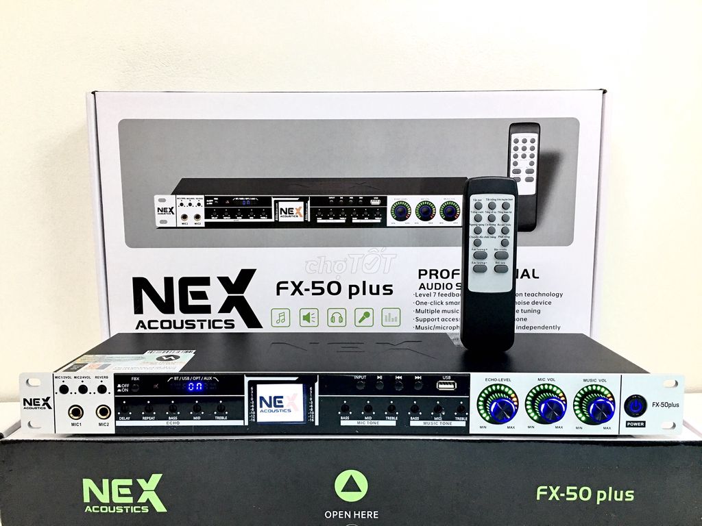 Vang Cơ NEX FX50 PLUS - Vang Cơ Chống Hú Có Reverb Echo, Vang Cơ Karaoke Chuyên Nghiệp, Cổng Sub Riêng Biệt, Bluetooth 5.0 Công Nghệ Mới, Thu Sóng Vượt Trội Đầy Đủ Cổng Kết Nối AV, USB, Coaxial,(Optical)