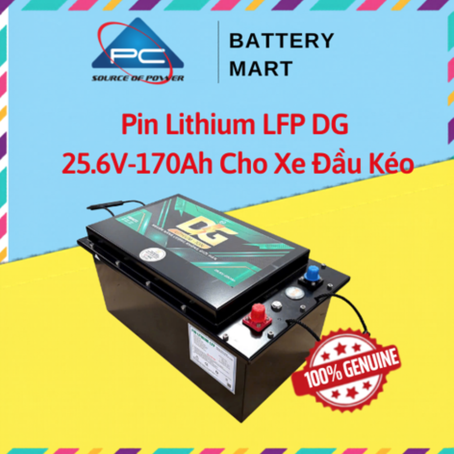Bình Ắc Quy Lithium LFP DG 25.6V-170Ah – Pin LiFePO4 Chuyên Dụng Cho Xe Tải Howo, Sinotruck, Ắc Quy Cho Xe Đầu Kéo Trung Quốc