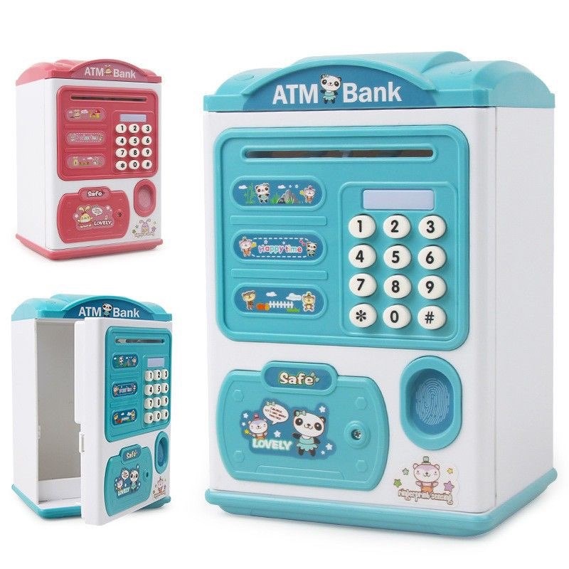 Két Sắt Mini Có Khoá Điện Tử Thông Minh Rút Tiền Tự Động Dành Cho Bé