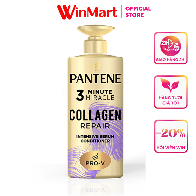 - dầu xả pantene 3 minute miracle collagen chăm sóc hư tổn 480ml