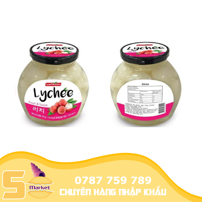 Vải ngâm Lychee hàn quốc 500gr siêu ngon siêu giải khát