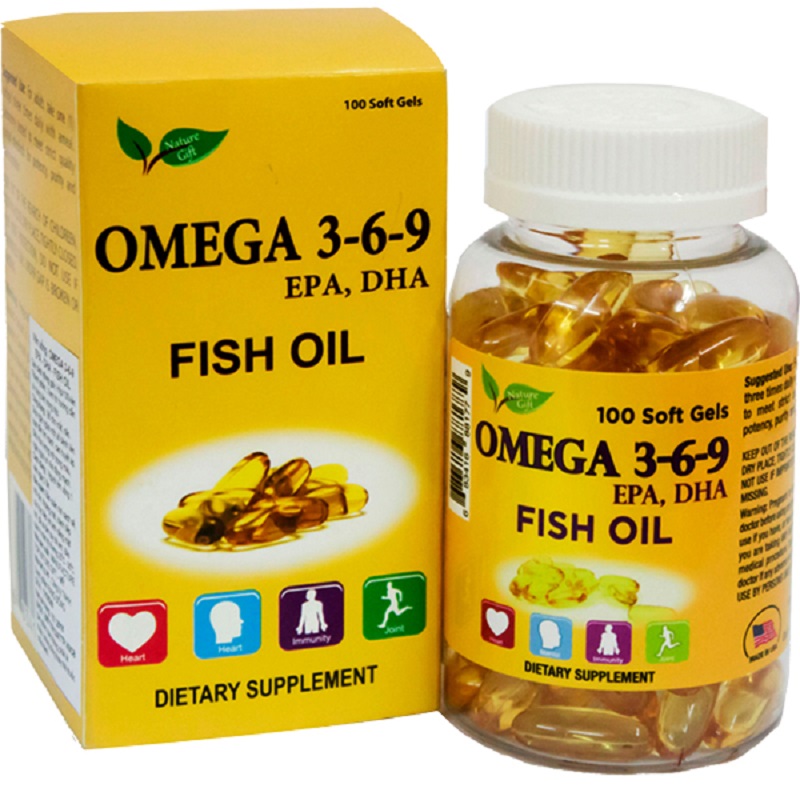 Nature Gift - COMBO 3 Hộp Dầu cá hồi Omega 369 của Mỹ (100v/hộp)