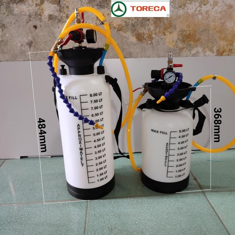 Bình bơm dầu số khí nén loại 5 lit 8 lít, bơm dầu số sàn và số tự động- TORECA