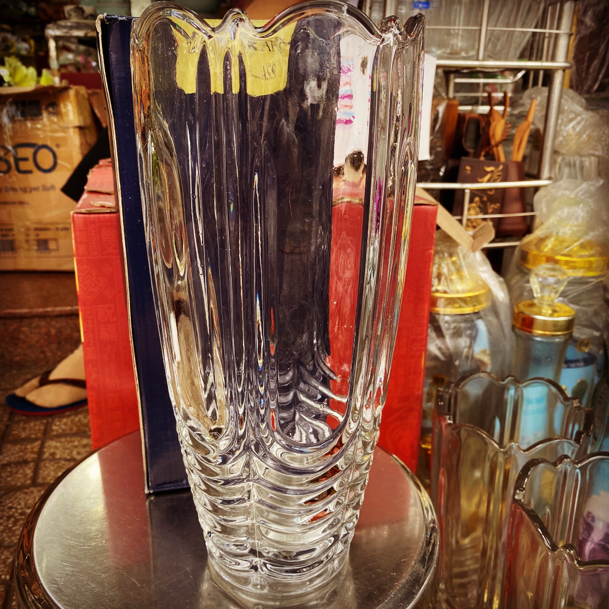 Bình hoa thủy tinh pha Lê 30 cm