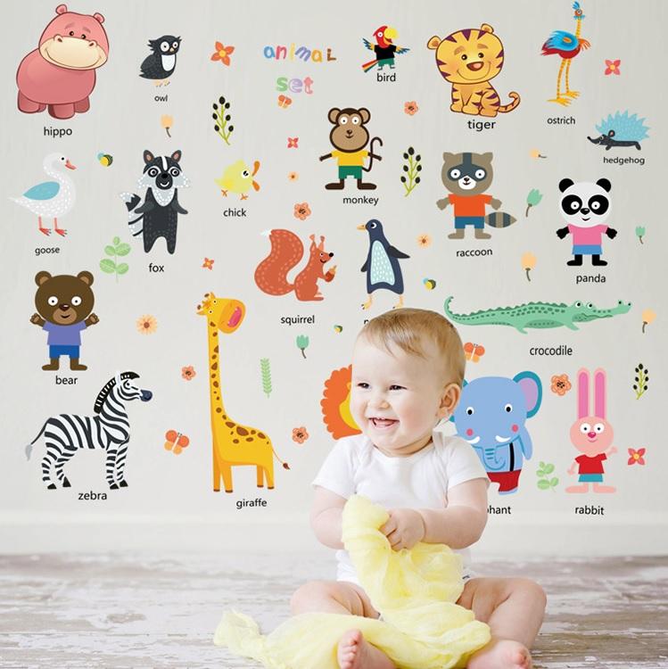 Decal dán tường Vườn thú tiếng anh mới- T19- vivadecal