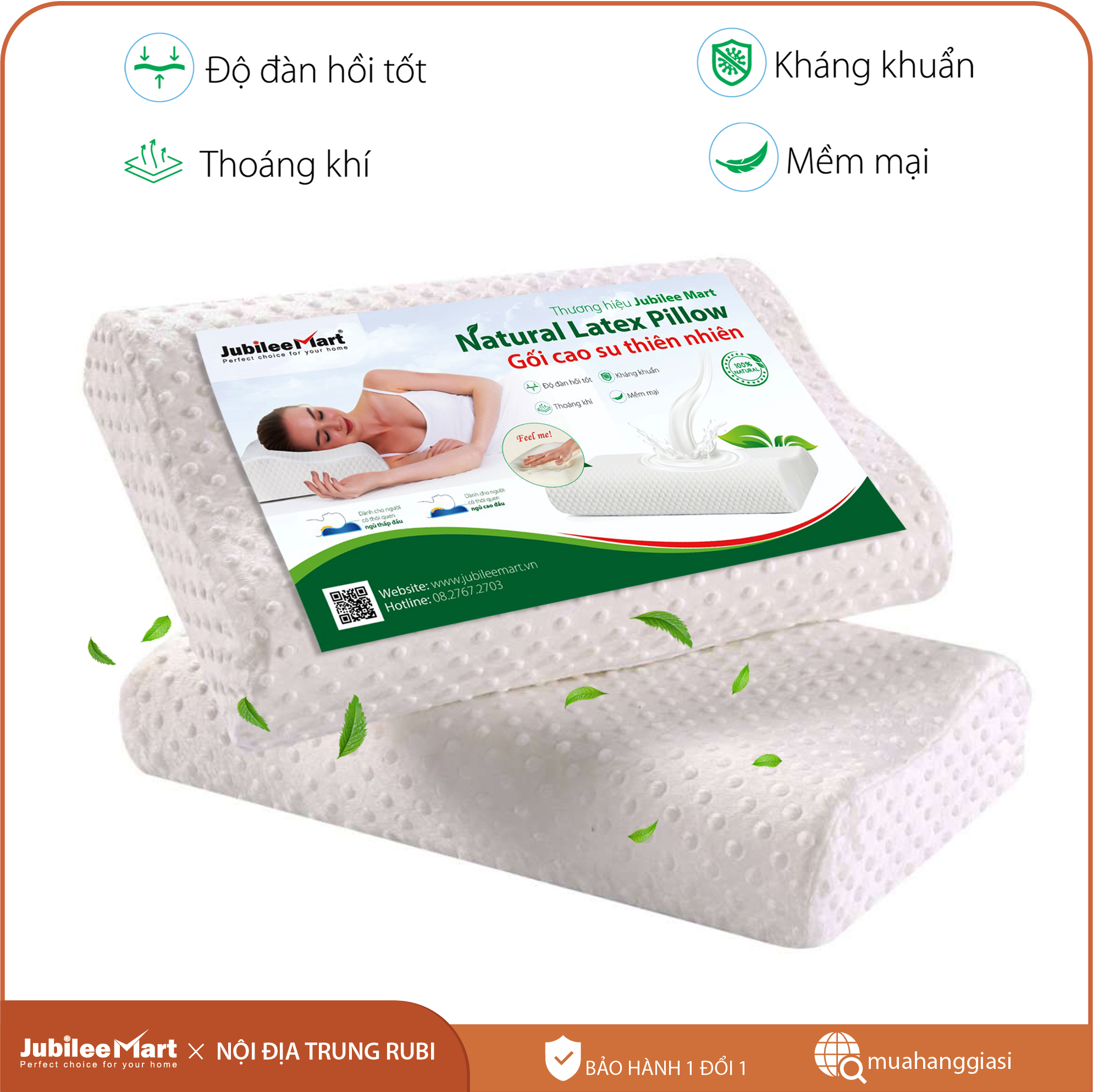 [ SIÊU SALE] Gối Cao Su Non Chống Đau Cột Sống - Gối Cao Su Dành Cho Người Hay Ngủ Ngáy – Hàng Chính Hãng - BẢO HÀNH 1 ĐỔI 1