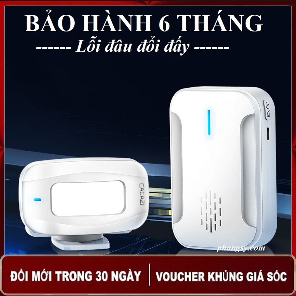 Chuông báo khách, báo động chống trộm hồng ngoại không dây Cacazi-C12 bảo hành 6 tháng