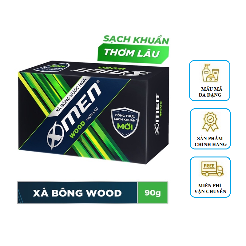 Xà bông cục X-men Wood 90gr - Sạch khuẩn , hương thơm nước hoa
