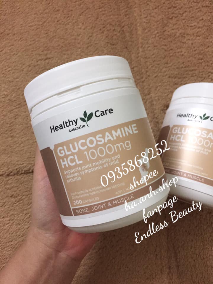 GLUCOSAMINE HCL 1000mg HEALTHY CARE 100 viên