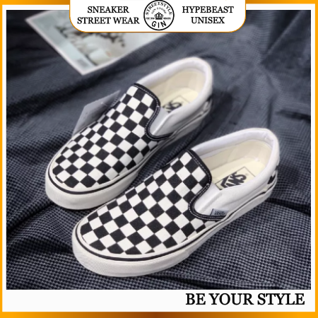giày thể thao sneaker  Vans lười slip on caro checkerboard vault- Ginstore