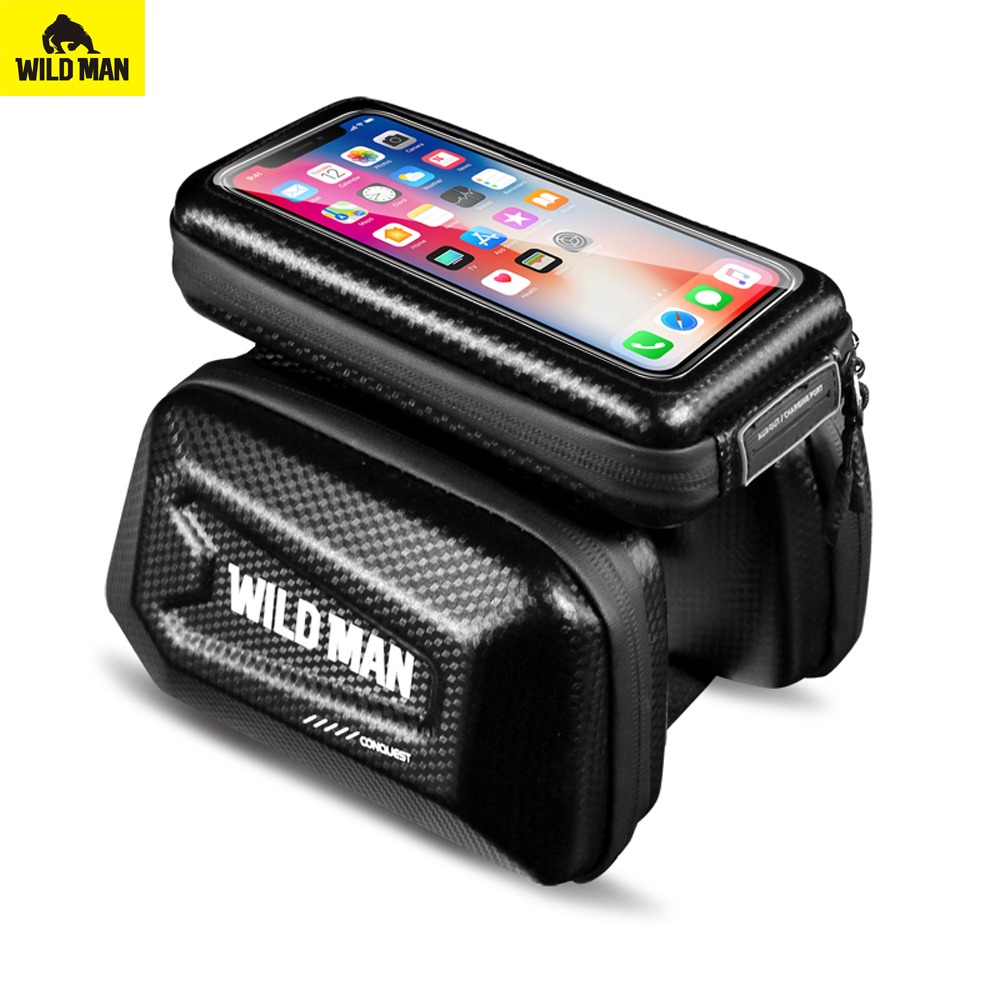 Túi đôi wild man e6s treo khung chât liệu eva + pu chống thấm nước vân carbon