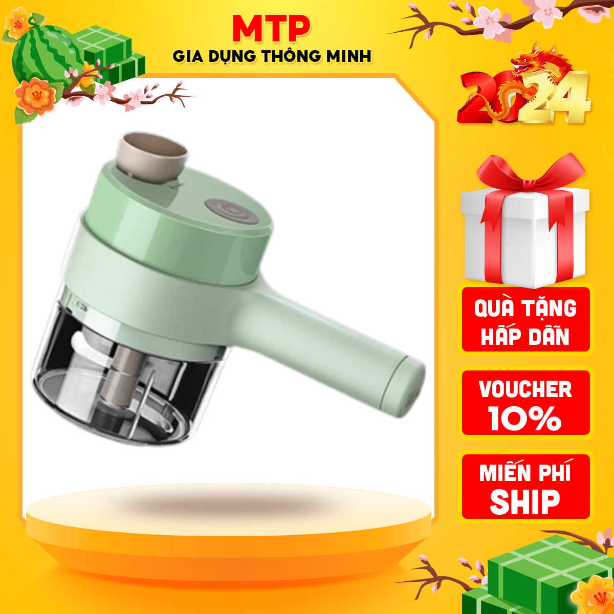 Máy cắt lát xay thực phẩm cầm tay, Máy xay cầm tay mini, Máy xay đa năng cầm tay, Máy xay tỏi ớt, Máy xay thịt đa năng
