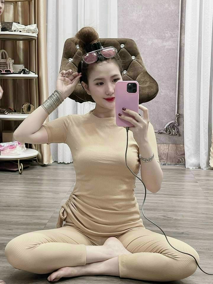 Sét mặc nhà nữ, bộ thun gân rút dây eo