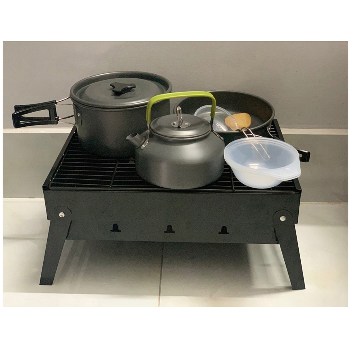 Bếp nướng bbq ngoài trời gấp gọn đi dã ngoại bếp nướng than hoa du lịch tiện lợi dễ mang theo