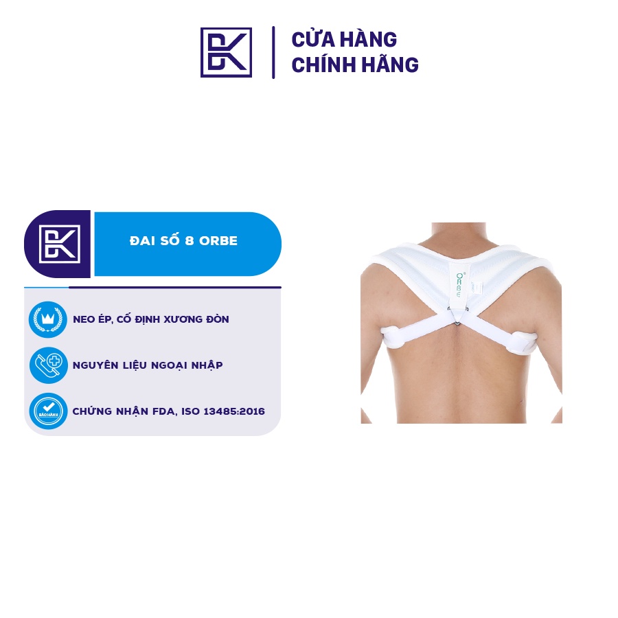 Đai số 8 orbe h1 hỗ trợ cố định xương đòn