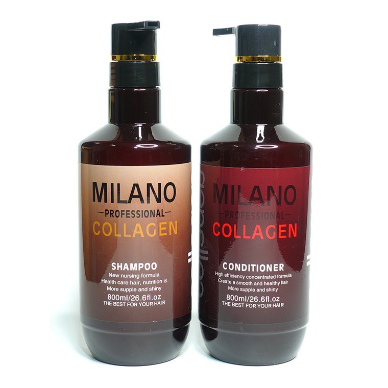 Dầu gội - xả phục hồi tóc hư tổn Milano Collagen 800ml/chai