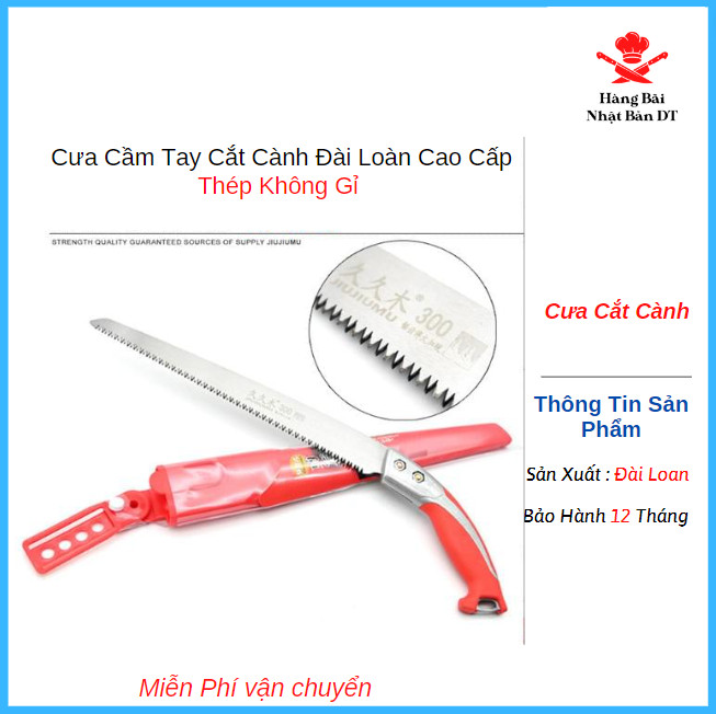 Cưa gỗ cầm tay cao cấp 300 mm Jiujiu đài loan chuyên dụng cho làm vườn cưa cành