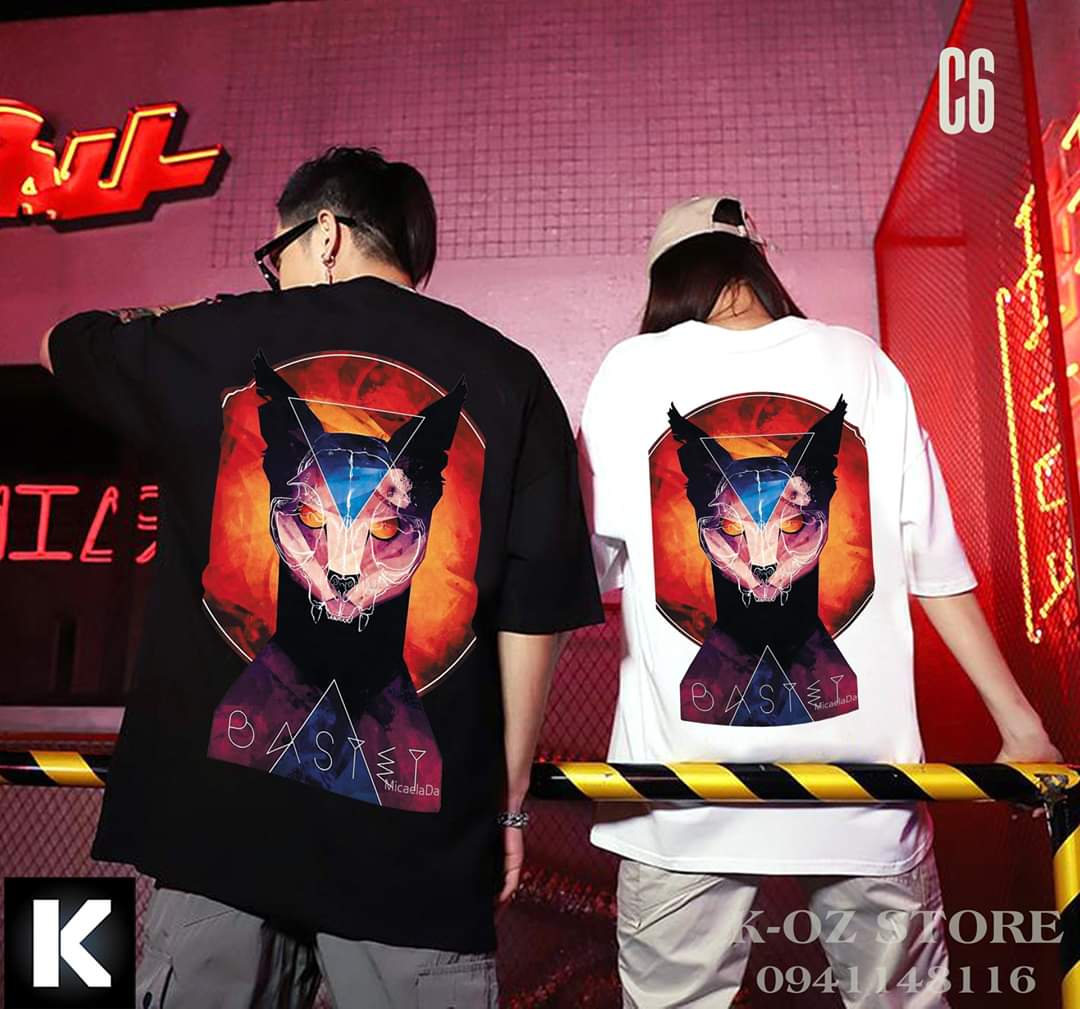 XẢ HÀNG - ĐỒNG GIÁ 19K Áo thun nữ form rộng Hàn quốc in hình Sói Màu Sắc dễ thương thiết kế thời trang đường may tỉ mỉ vải dày mịn mát