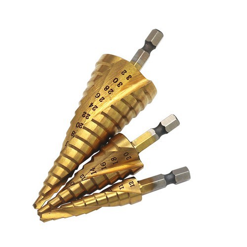 Bộ 3 Mũi khoan tháp, mũi khoan tầng đa năng chuôi lục giác