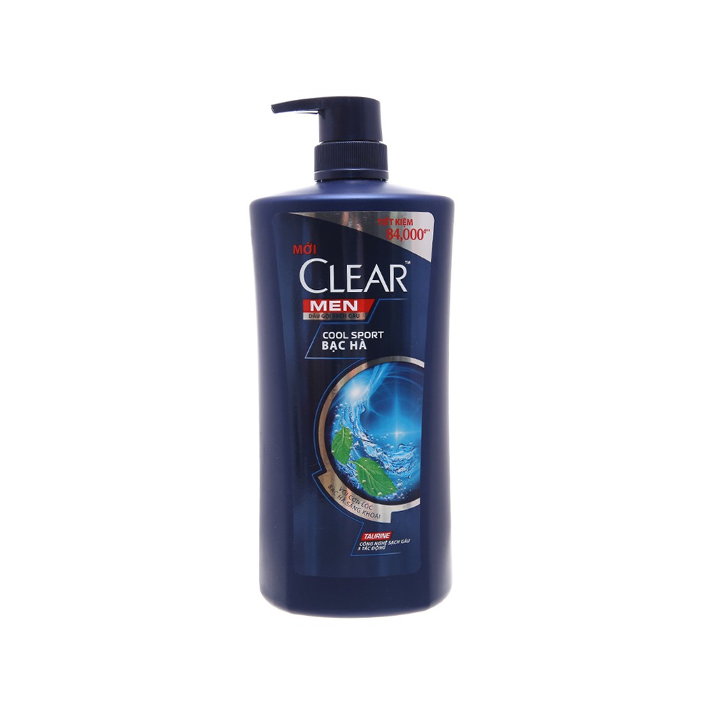 Dầu gội sạch gàu Clear Men Cool Sport bạc hà chai 630g