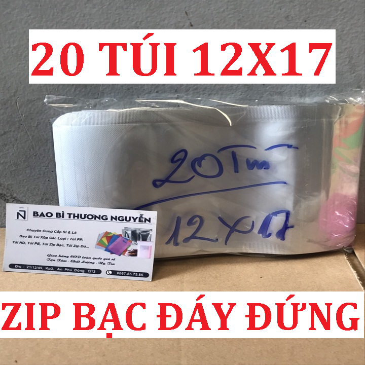 Túi Zip bạc đáy & zip trong đứng 12x17 đựng thực phẩm