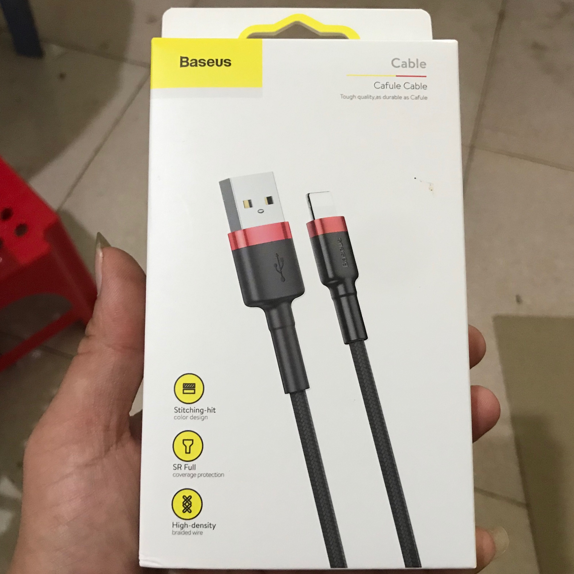 Dây sạc iphone Baseus Cafule sạc nhanh 2.4A dài 1M, 2M, cáp sạc bọc dù siêu bền