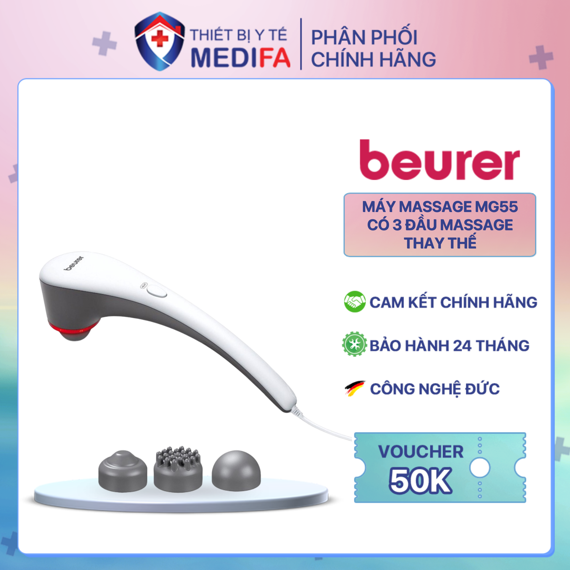 Máy massage cầm tay đèn hồng ngoại Beurer MG55