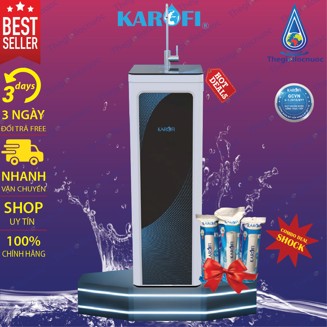 Máy lọc nước thông minh Karofi KAQ-O07 chính hãng
