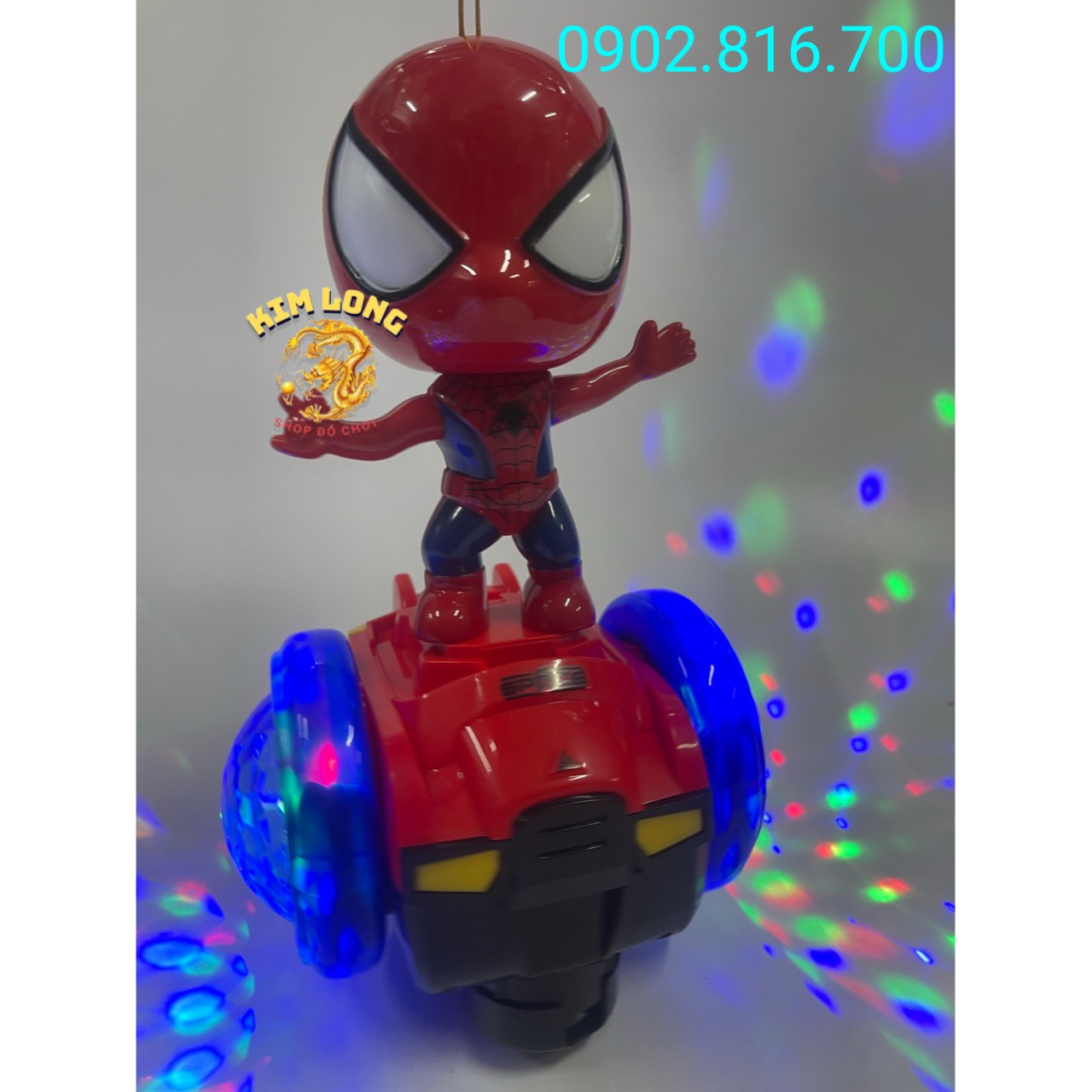 Đồ chơi lồng đèn siêu nhân nhện Spiderman đứng xe cân bằng cho bé trai