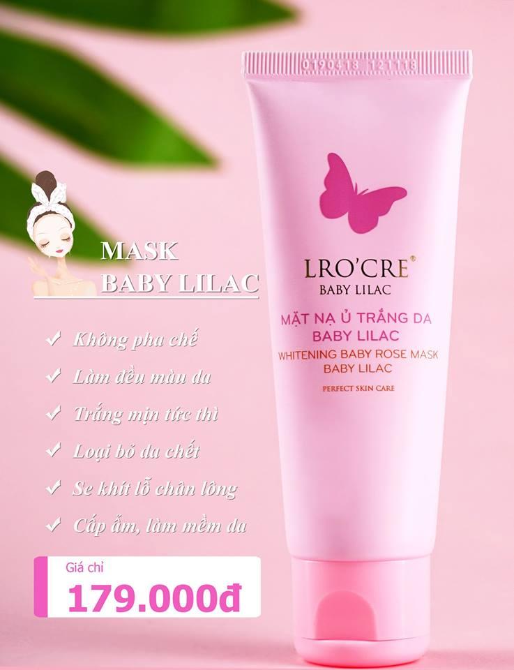 mặt nạ dưỡng trắng da baby lilac Lro'Cre