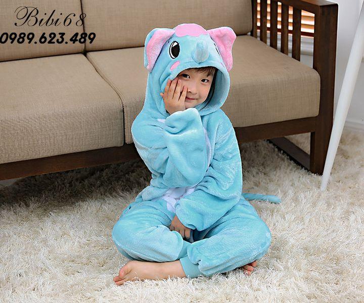 Bộ đồ lông hình thú liền thân Khủng Long xanh voi xanh Pijama Động Vật Hoạt Hình Cosplay nhiều màu đón giáng sinh HOT độc và lạ khahanshop 1904