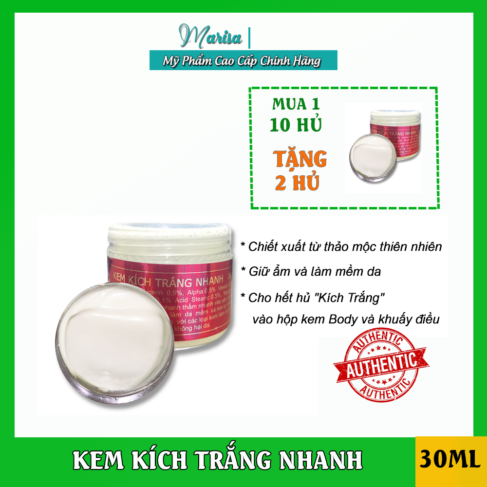 Kem kích trắng body cấp tốc 30ml Chính Hãng - Marisa Beauty
