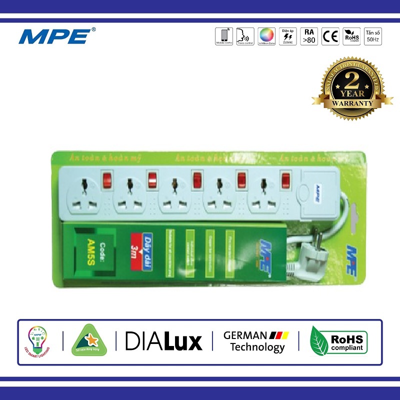 Ổ cắm di động đa năng 5 ổ mpe