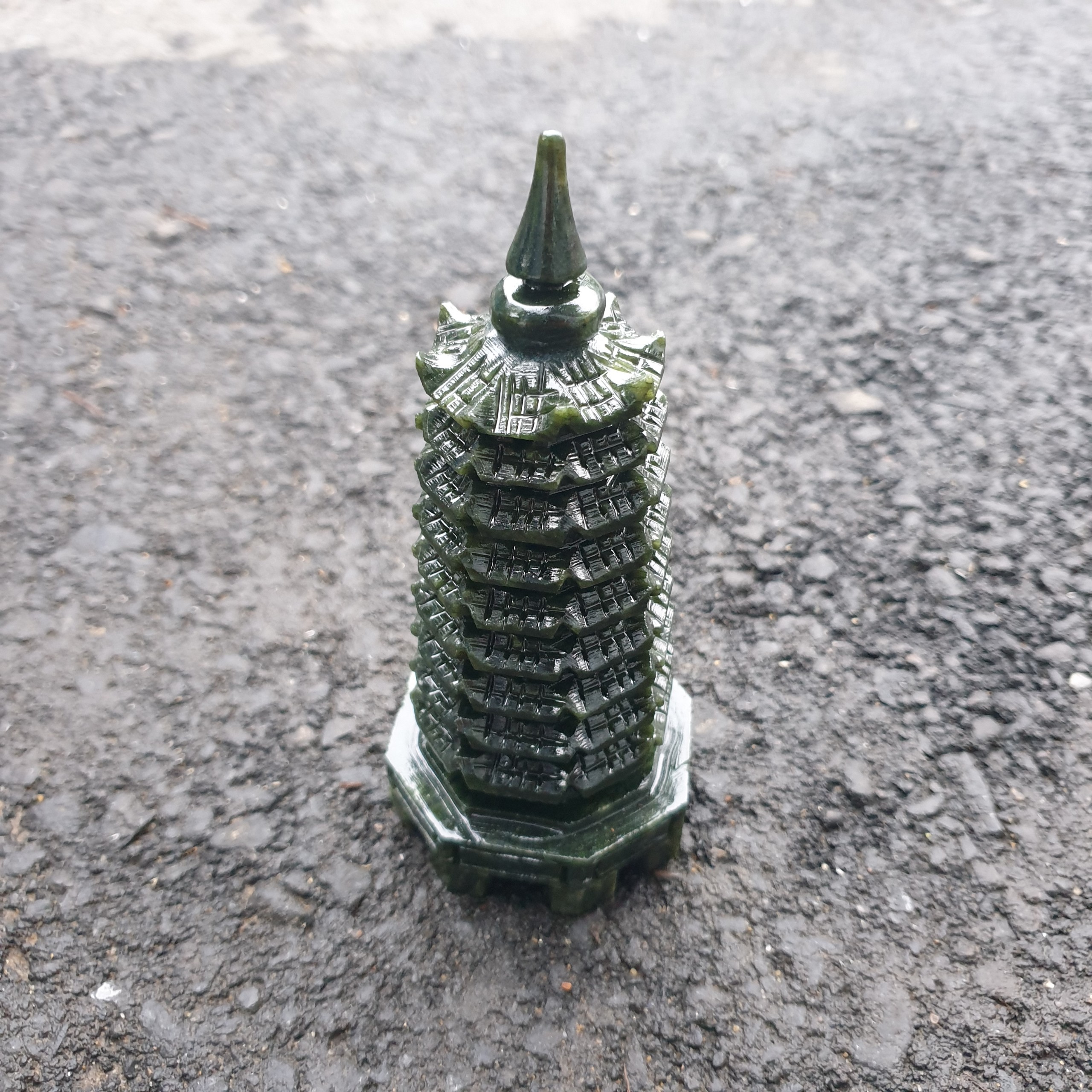 Tháp Văn Xương Đá Serpentine 12cm