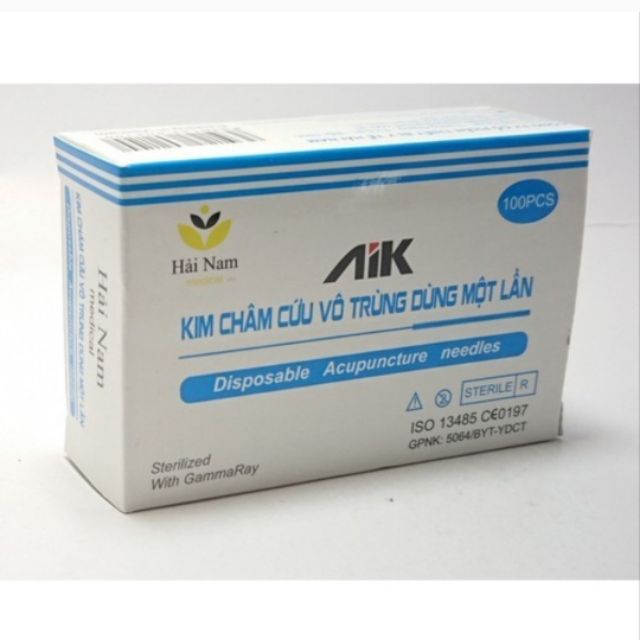 [ Hộp 100 kim ]  Kim châm cứu vô trùng AIK Hải Nam
