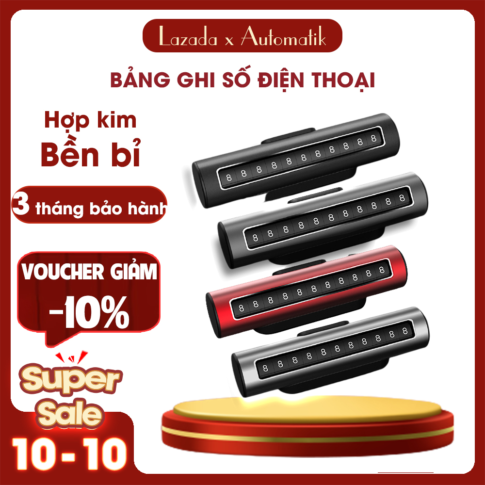 Bảng ghi số điện thoại automatik trên xe ô tô, xe hơi, bảng số điện thoại gắn trên taplo oto, xoay số, trang trí, dễ thương