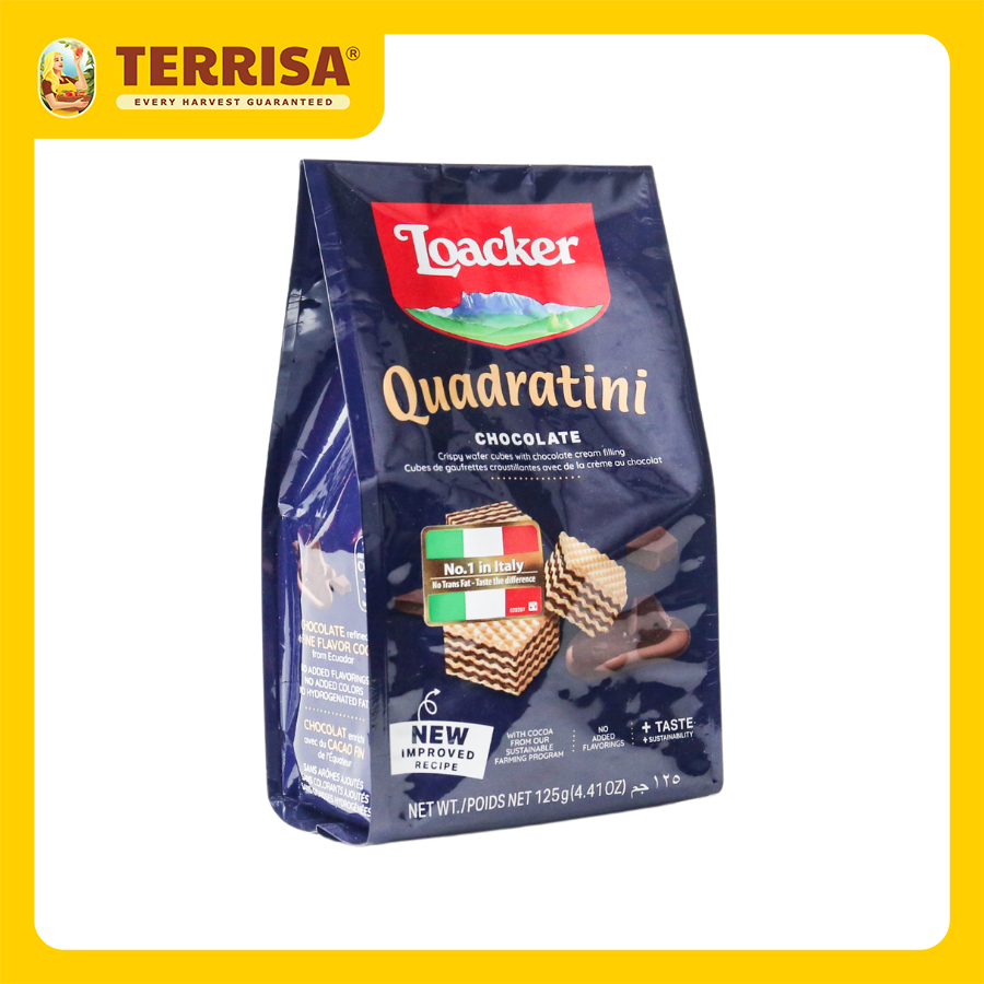 Bánh xốp áo chocolate "loacker quadratini" - terrisa - giao nhanh