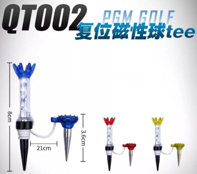 Combo 4 Tee golf -Tee nhựa chính hãng PGM QT002 Có năm châm chắc chắn, có chân cắm phụ. Tee có thể xoay 360 độ, độ linh hoạt cao