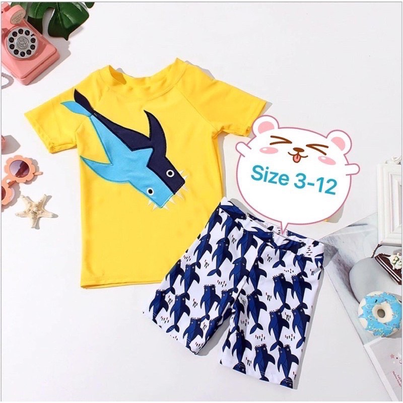 Bộ đồ bơi bé trai Hàng Đẹp 7-25kg Set quần áo bơi trẻ em đi biển từ 1-8 tuổi