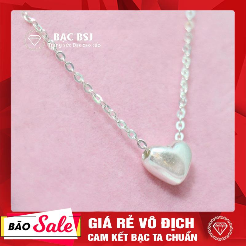 Dây chuyền nữ mặt trái tim bạc ta cao cấp, Bạc BSJ - DCN01