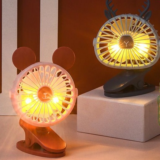 Quạt kẹp bàn phát sáng Mickey - Quạt mini phát sáng nhiều màu sắc