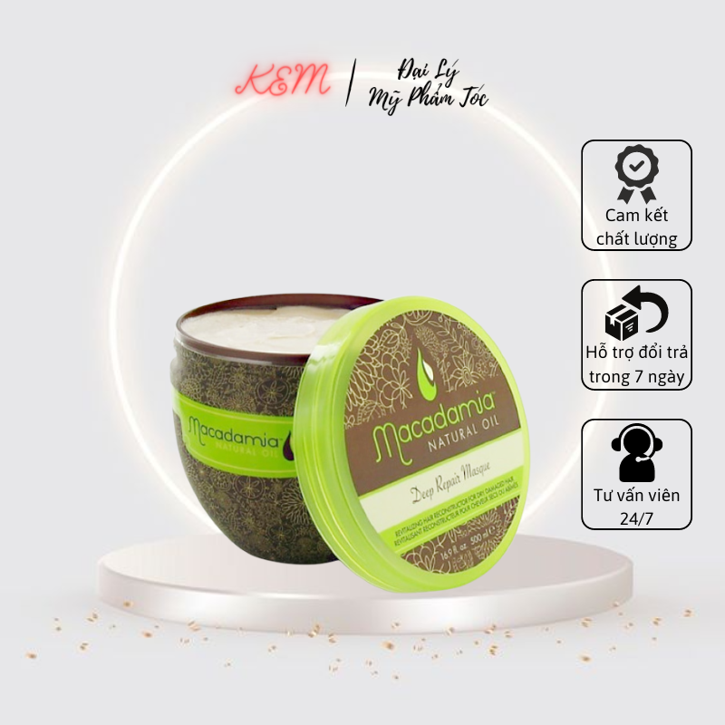 Macadamia - Kem ủ tóc Macadamia Deep Repair Masque phục hồi tóc hư tổn, siêu mềm mượt nhập khẩu chính hãng