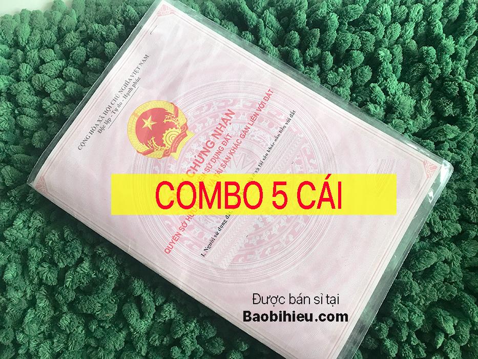 SET 5 túi đựng SỔ HỒNG, SỔ ĐỎ bằng nhựa PVC dẻo trong chống nhàu, chống xước, chống thấm, chống rách... Mã SP: 5B7227