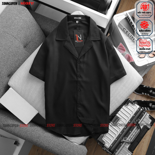 Áo sơ mi cổ vest Turbo nam nữ form rộng vải lụa thương hiệu thời trang -Tannguyen shop