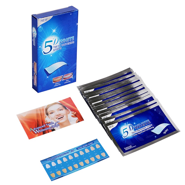 Miếng Dán Làm Trắng Răng 5D White Teeth Whitening Stripss MagicBeauty- Hộp 14 Miếng