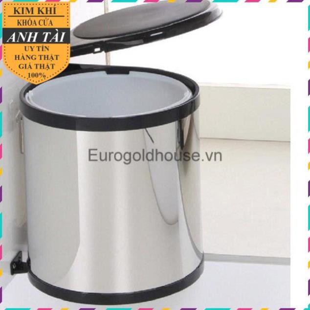 Thùng rác thông minh gắn cánh lắp tủ bếp, thùng rác tròn âm tủ