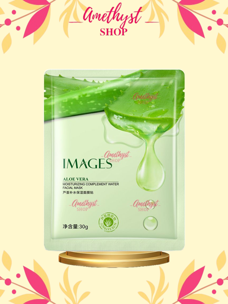  COMBO 20 Miếng Mặt Nạ Nha Đam Lô Hội Dưỡng Ẩm Kiểm Soát Lỗ Chân Lông Images Beauty Aloe Vera ɡel Oil Mask 